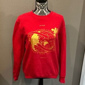 H&M Red and Gold Graphic Men's Crewneck Sweater Size Small